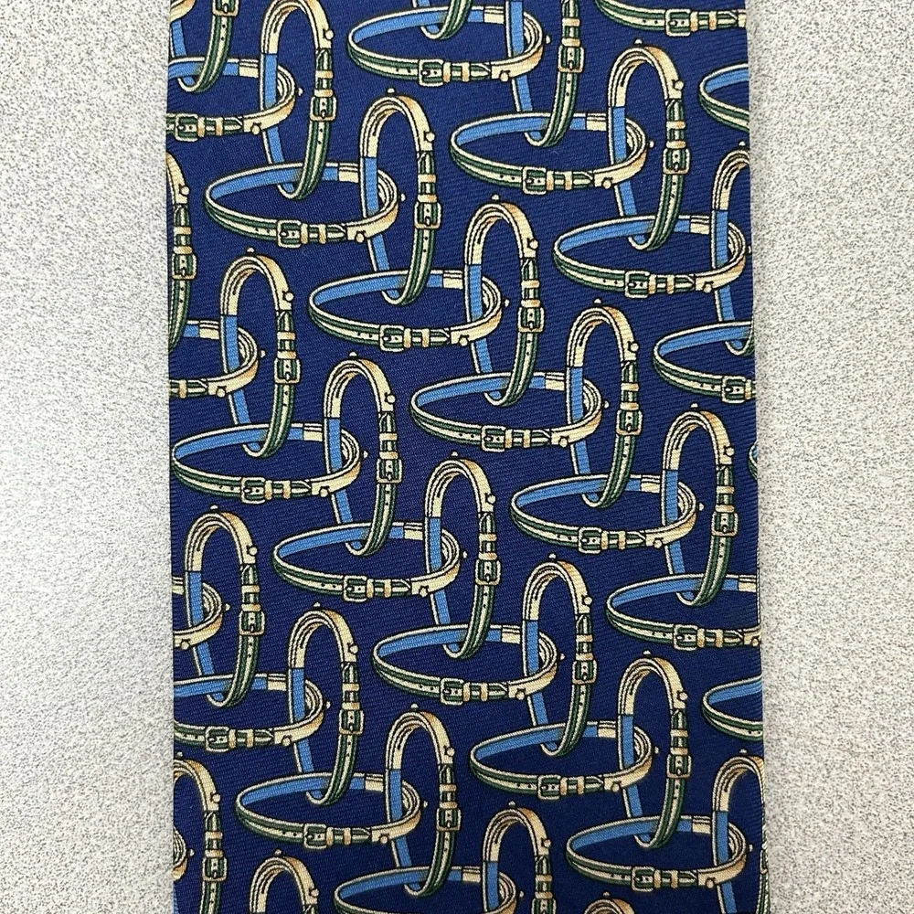 Brooks Brothers Makers Silk Tie Blue Belt‎ Design 57